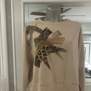 Chic Animal Print Beige Sweatshirt